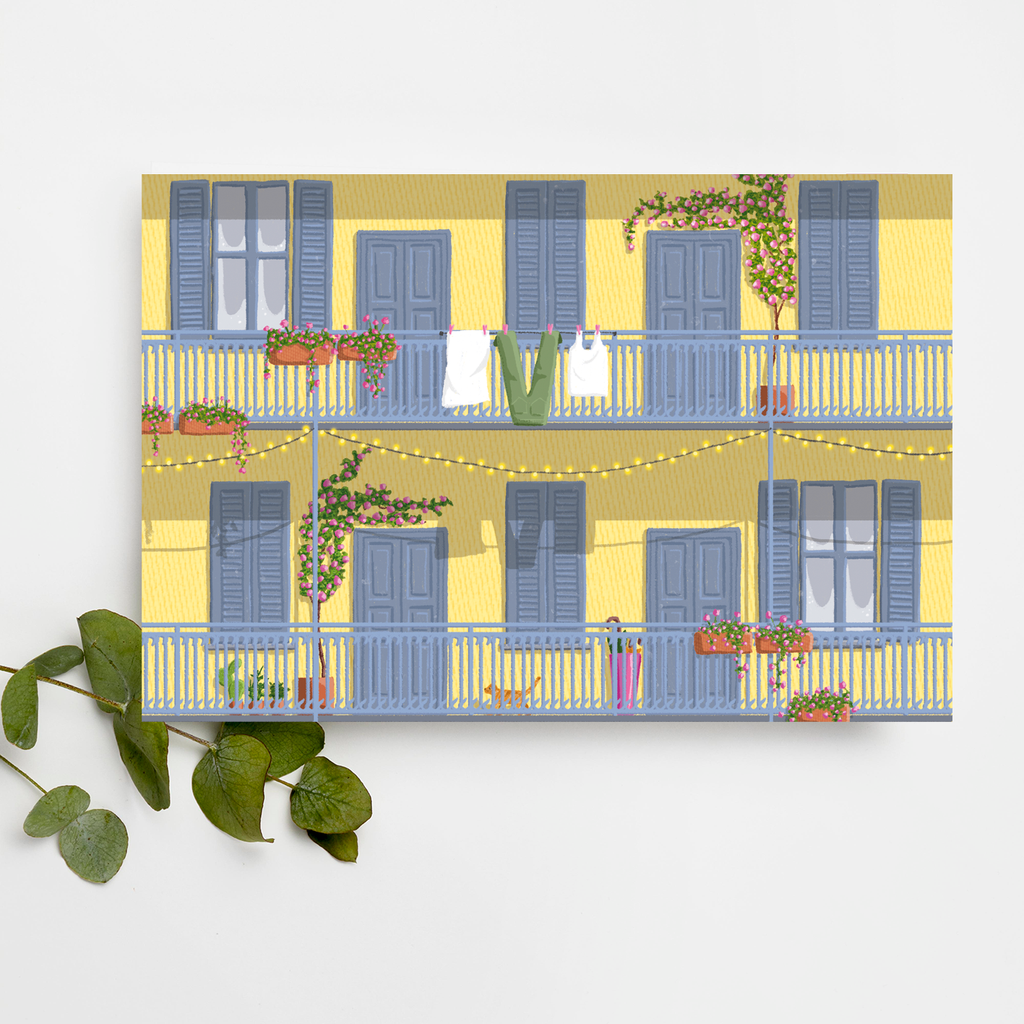 POSTCARD Milan tenement building