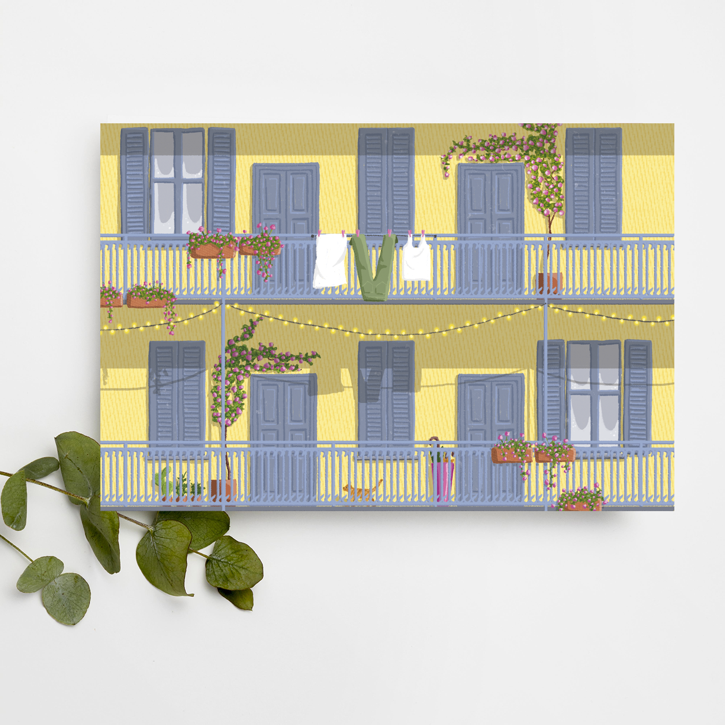 POSTCARD Milan tenement building