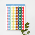 Round alphabet stickers