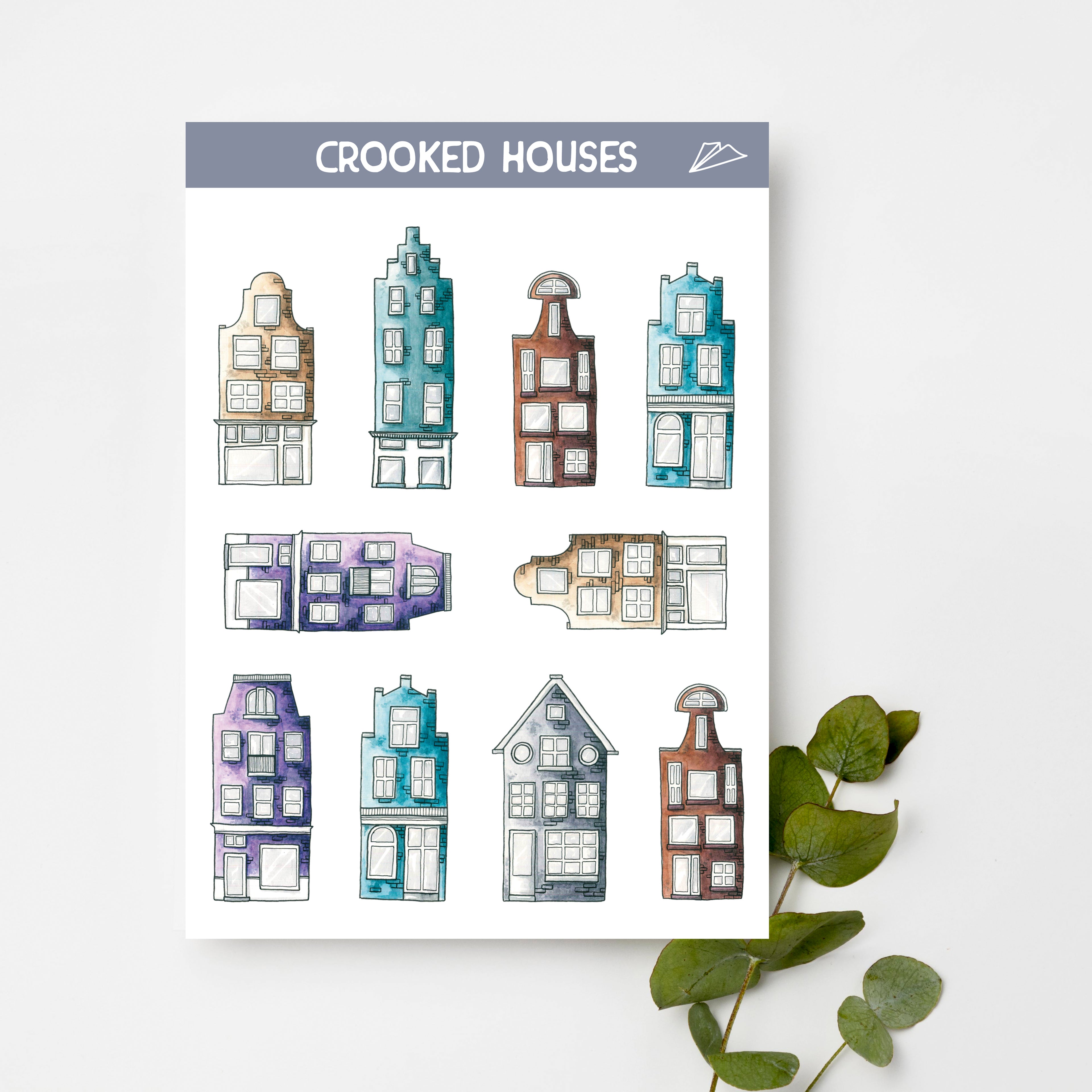 Sticker Crooked Houses