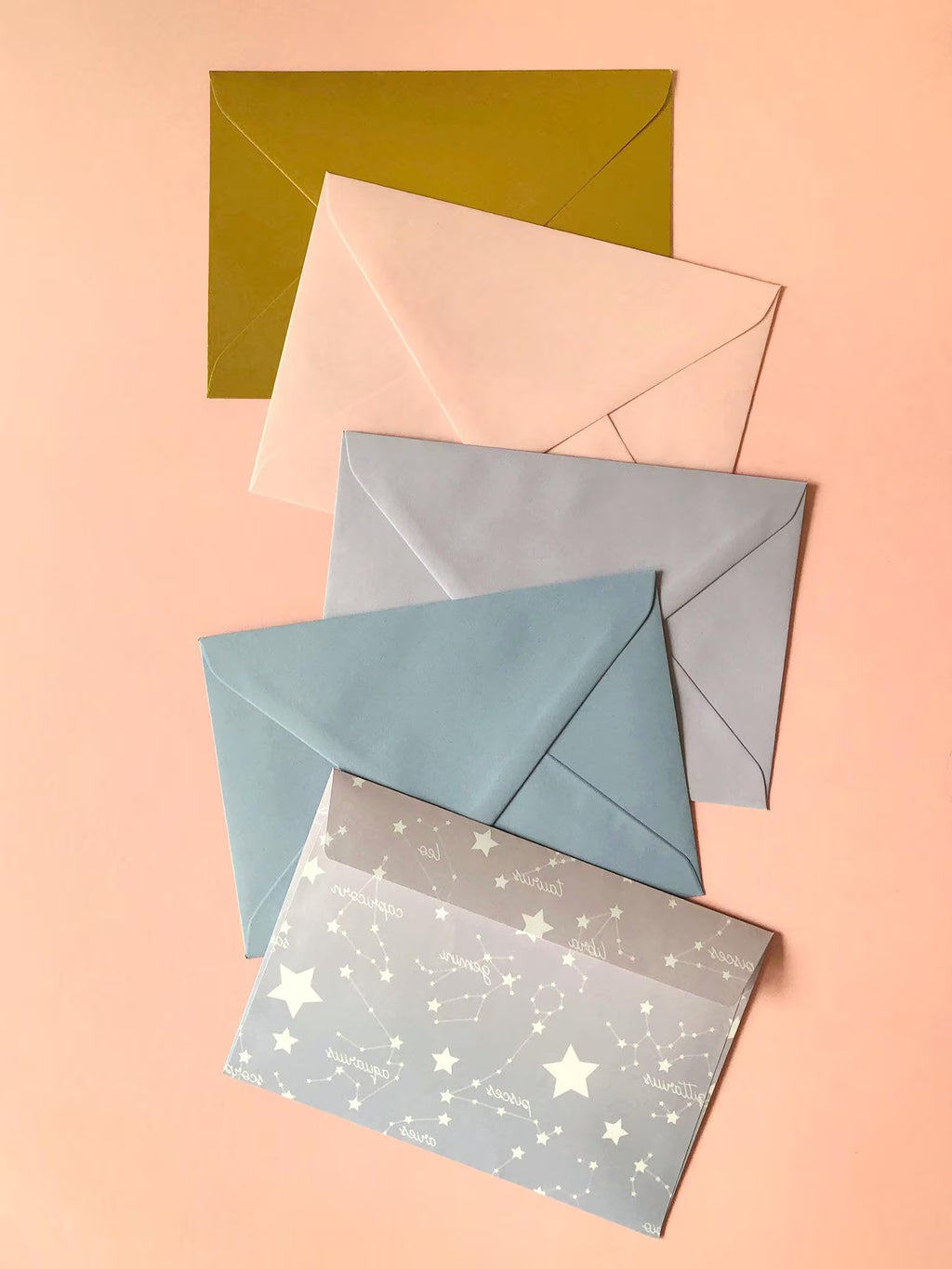 SET 10 gradient stars ENVELOPES