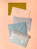 SET 10 gradient stars ENVELOPES