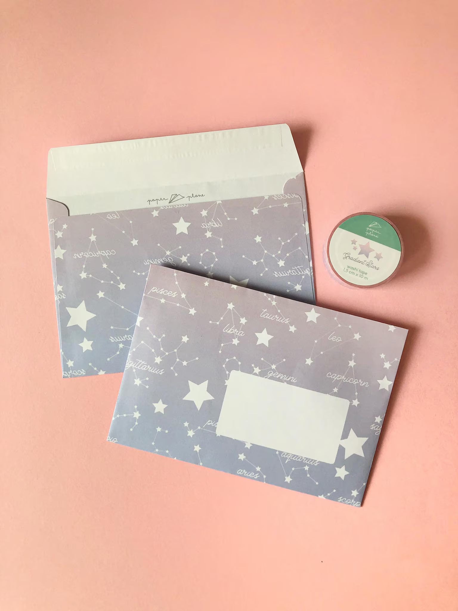 SET 10 gradient stars ENVELOPES