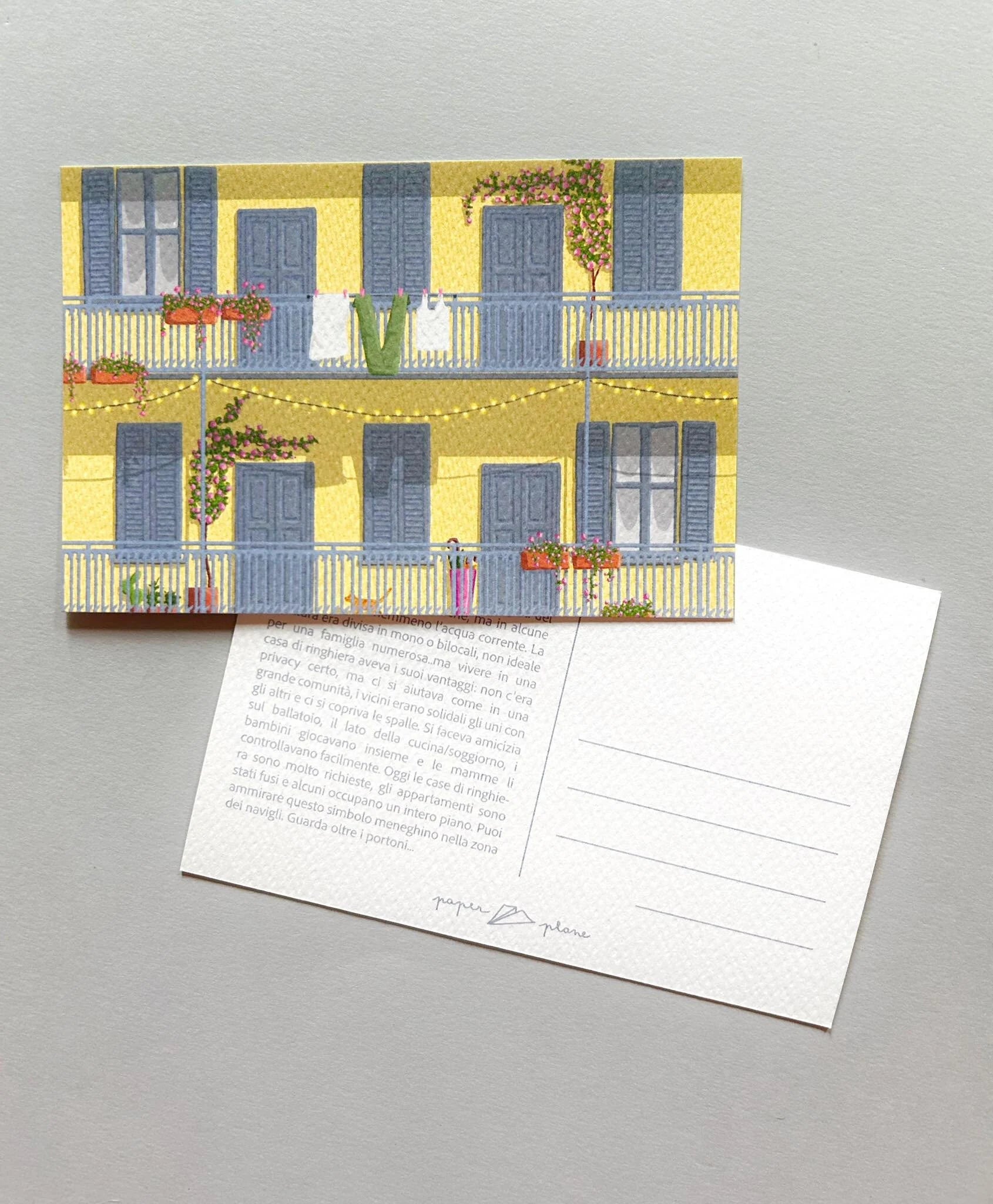 POSTCARD Milan tenement building